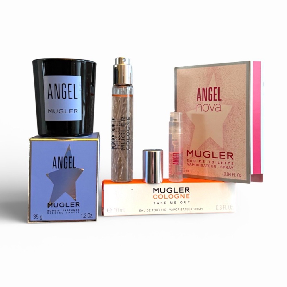 Mugler Angel Candle Mugler Cologne Luxury 3 Pcs Gift Set & Angel Nova Collection